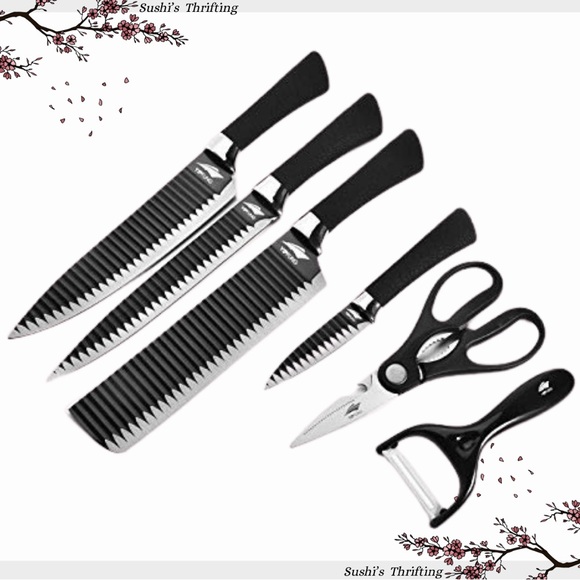 Other - 6pc Knife Set • Black Edition • Slice, Dice, & Everything Nice